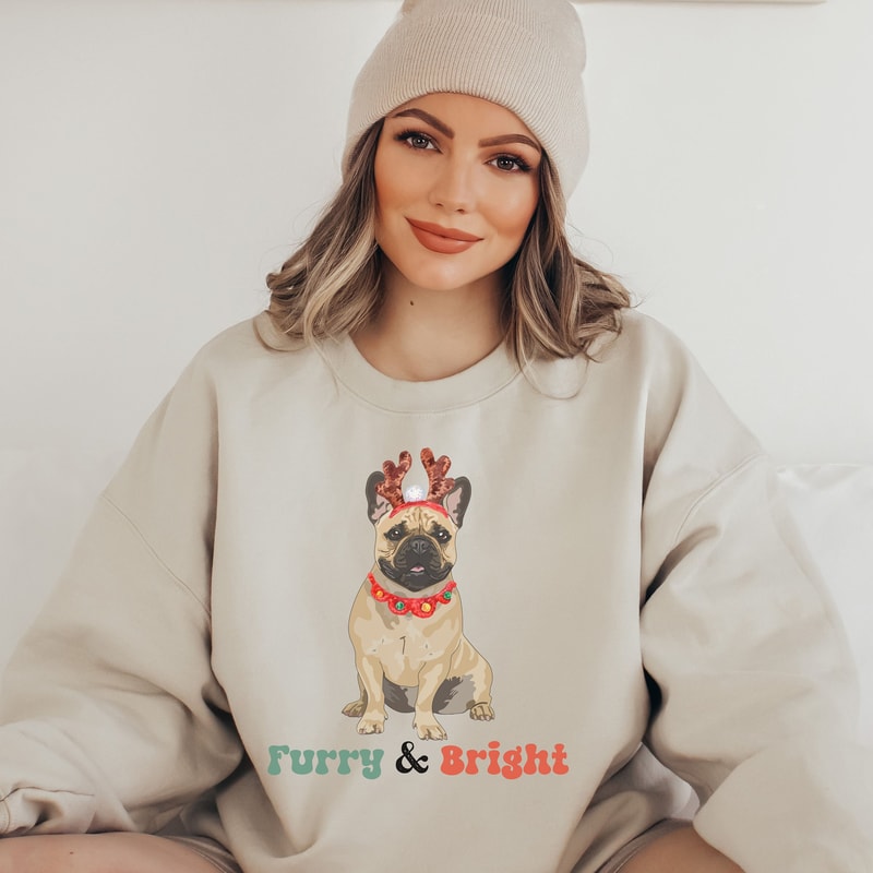 French Bulldog Christmas Unisex Sweatshirt, French Bulldog Sweatshirt,Frenchie Lover Shirt, Frenchie Dog Sweatshirt, Christmas Sweat.jpg