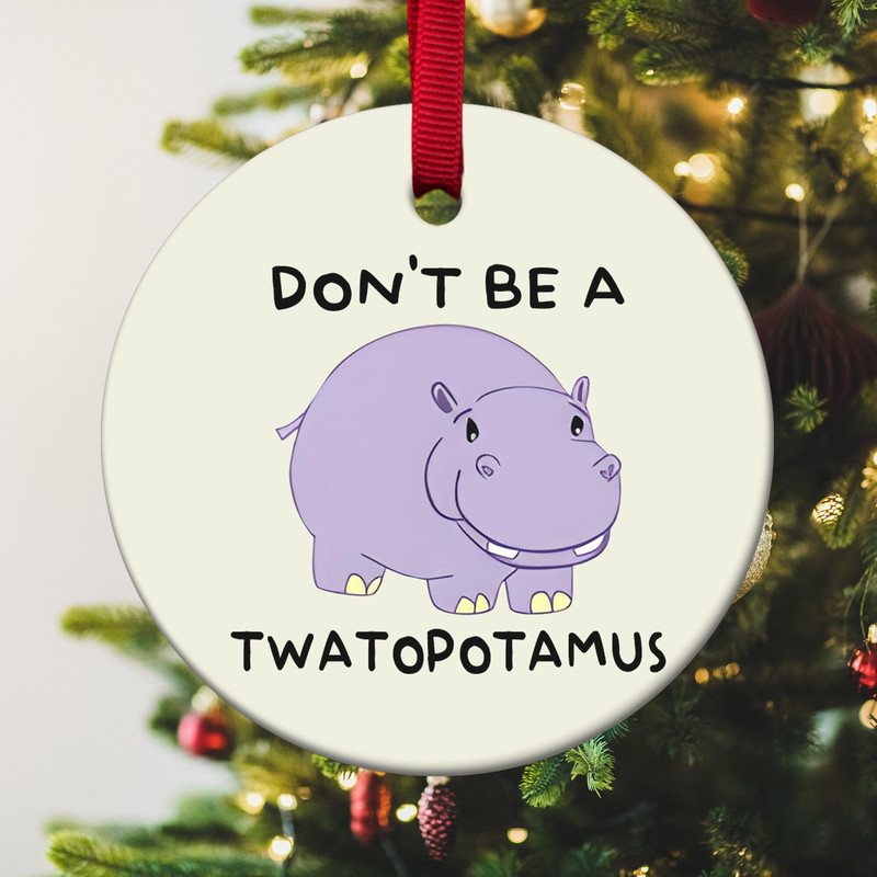 Twatopotamus Ornament, Funny Friend Ornament, Adult Humor Gag Gift for Besties, Rude Ornament KBSW26 - 1.jpg