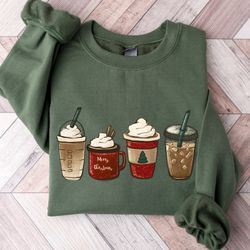 christmas sweatshirt, christmas coffee sweatshirt, cute christmas sweatshirt, merry christmas sweater, coffee latte tee,