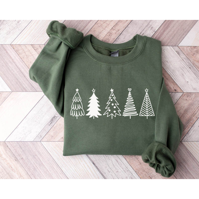 Christmas Sweatshirt, Christmas Tree Sweatshirt, Christmas Minimal Sweatshirt, Holiday Sweaters for Women, Winter Sweatshirt, Christmas Gift.jpg