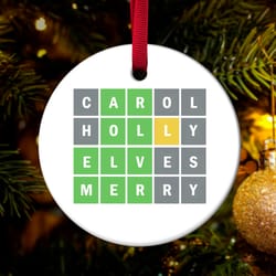 wordle christmas ornament, wordle game christmas gift