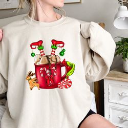 christmas sweatshirt, elf christmas hot cocoa sweatshirt, gnome elf christmas sweatshirt, elf xmas sweater, hot cocoa co
