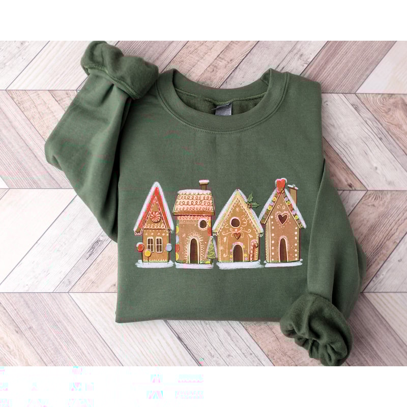 Christmas Sweatshirt, Gingerbread House Sweatshirt, House Hunters Sweatshirt, Holiday Shirt, Christmas Gift, Christmas Party Shirt, Xmas Tee.jpg