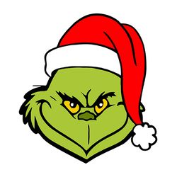 Grinch Christmas SVG, christmas svg, grinch svg, grinchy green svg, funny grinch svg, cute grinch svg, santa hat svg 236