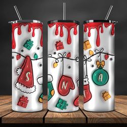 Grinchmas Christmas 3D Inflated Puffy Tumbler Wrap Png, Christmas 3D Tumbler Wrap, Grinchmas Tumbler PNG 71