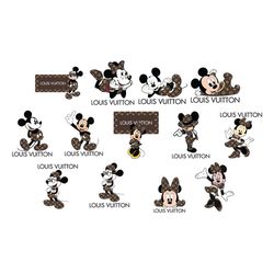 mickey mouse louis vuiton bundle svg, disney mickey svg, fashion brand svg, louis vuiton logo svg, lv logo svg