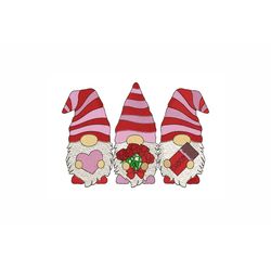 valentine's day gnomes machine embroidery design. 4 sizes. gnomes embroidery design