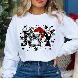 christmas sweatshirt, joy dog christmas gift, holiday gift sweater, joy christmas, dog love sweater, winter sweatshirt,
