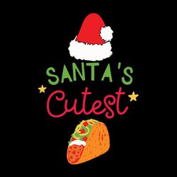 santa's cutest taco christmas svg, merry christmas svg, santa hat svg, holidays svg, digital download