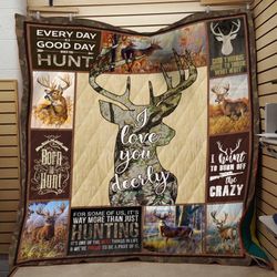 hunting love you deerly born to hunt fleece blanket