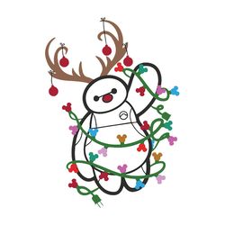 Disney Hero Baymax Christmas Lights Svg, Merry Christmas Svg, Reindeer Svg, Holidays Svg, Digital download