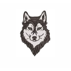 wolf machine embroidery design. 5 sizes. animal embroidery design