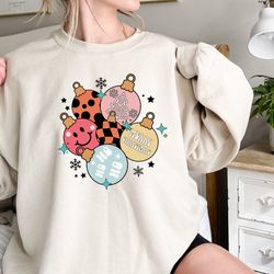christmas sweatshirt, retro christmas sweatshirt, merry christmas shirts for women, christmas lights, holiday sweatshirt