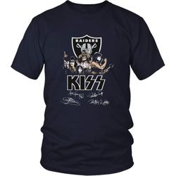 the kiss band with raiders team shirt