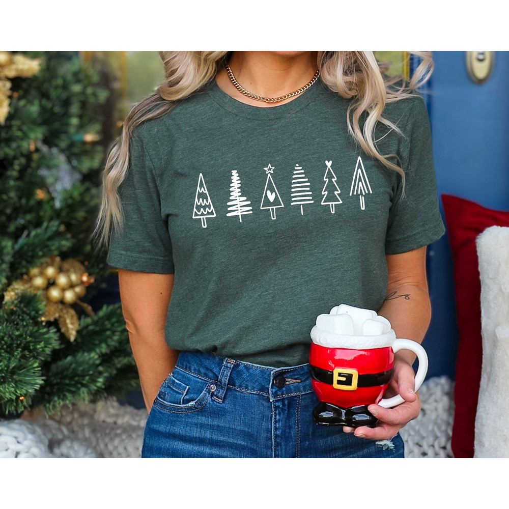 Christmas Tree Shirt, Pine Tree Shirt, Travel Shirt, Gift for Nature Lover, Nature Shirt for Women, Minimal Gift Shirt.jpg