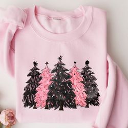 christmas tree sweatshirt, christmas sweatshirt, christmas pink tree sweatshirt,holiday sweaters for women,winter sweats
