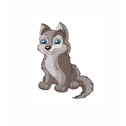 lovely wolf machine embroidery design. 5 sizes. animal embroidery design
