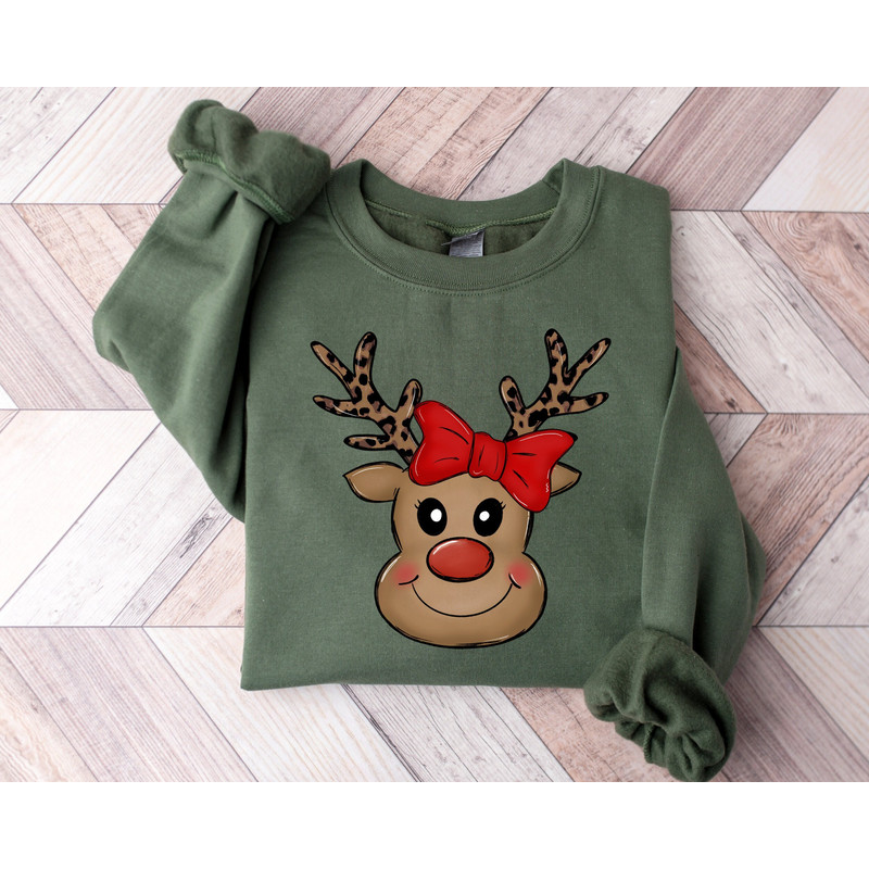 Leopard Reindeer Christmas Sweatshirt, Reindeer Sweatshirt, Peeping Reindeer Hoodie, Merry Christmas, Christmas Family Sweatshirt, Mama Gift.jpg