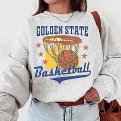 Vintage Golden State Basketball Sweatshirt, 90s Golden State Basketball Sweatshirt, Golden State 90s Logo Shirt