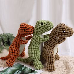 3Pcs Dinosaur Stuffed Dog Toys for Dogs: Durable Plush Dog Toys with Soft, Durable Fabric for Small, Medium, Large Pets
