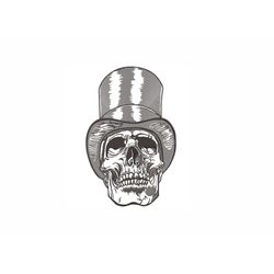 skull in a hat machine embroidery design. 7 sizes. skull embroidery design