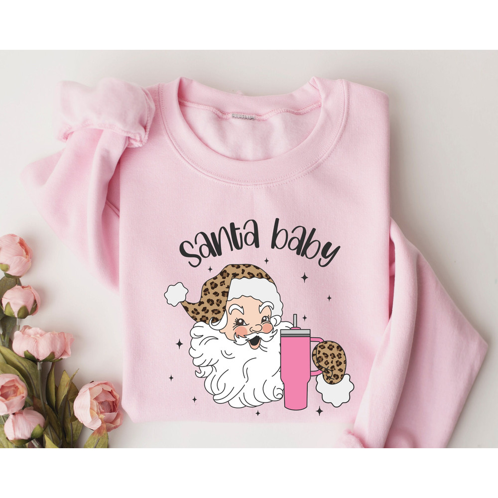 Santa Baby Sweatshirt, Christmas Santa Claus Sweatshirt, Retro Santa Sweatshirt, Cute Santa Sweater, For Women Christmas Shirt, Xmas Gifts.jpg
