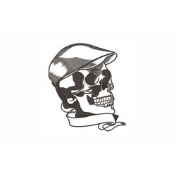skull in a hat machine embroidery design. 6 sizes