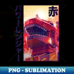 power rangers comic boom red ranger dinozord kanji poster t-shirt - instant png sublimation download - revolutionize your designs