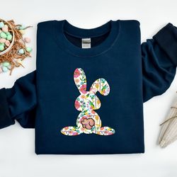 cute floral bunny easter tshirt, floral spring shirt, cute bunny shirt, easter bunny shirt, gift, cute easter shirt, eas