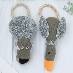 2PCS Linen Squeaky Dog Toy Sound Durable Chew Stuffing Interactive Toy Suitable for Small Medium Large Dog