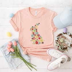 floral bunny shirt, easter shirt, easter bunny shirt, cute rabbit shirt, gift for women, gift for easter, easter bunny s