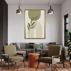 aesthetic boho home decor, minimalist style canvas print, neutral geometric artwork, modern wall decor