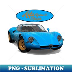 Alfa Romeo 33 stradale Blue - Artistic Sublimation Digital File - Defying the Norms