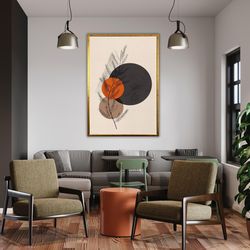 minimalist boho home decor, neutral geometric modern art print, aesthetic bohemian wall art, abstract artwork-1