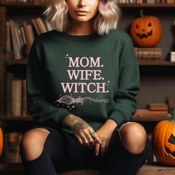 mom wife witch shirt, halloween shirts, spooky shirt, funny halloween shirt, halloween gift tees, sarcastic shirts, spoo