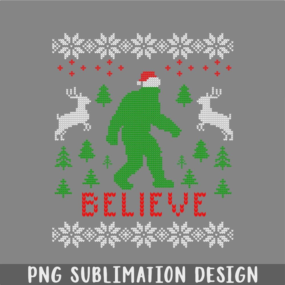 DM24112384-Big Foot Bigfoot Yeti Sasquatch With Santa Hat Christmas Ugly Sweater PNG, Christmas PNG.jpg