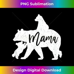 Mama Bear 2 Baby Bear Cubs Playing Riding on Back - Vibrant Sublimation Digital Download - Striking & Memorable Impressions