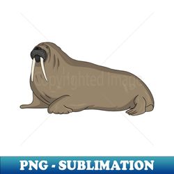 Walrus cartoon illustration - Decorative Sublimation PNG File - Boost Your Success with this Inspirational PNG Download