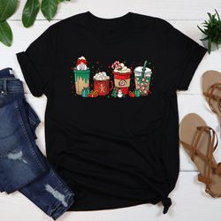 christmas coffee shirt, christmas shirt, christmas latte tshirt, coffee lover gift worker winter christmas snowman latte