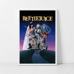 Beetlejuice Movie Poster Classic Retro Rock Vintage Wall Art Print Decor Canvas Poster