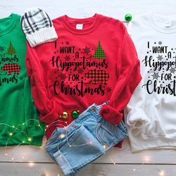 i want a hippopotamus for christmas shirt, hippo sweatshirt, christmas hippo shirt, christmas hippo sweatshirt, hippo fa