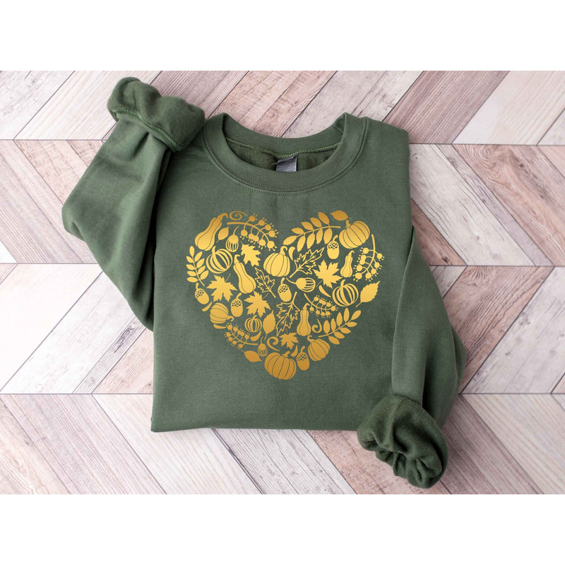 Autumn Doodles Heart Shirt, Autumn Shirt, Thanksgiving Shirt, Autumn vibes, Funny Shirt, Fall Shirt For Women, Pumpkin Shirt, Cute Heart Tee.jpg