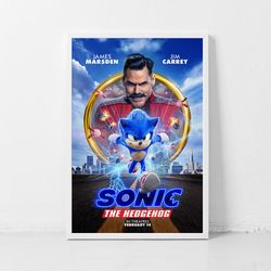 Sonic the Hedgehog Movie Poster Print Art Cinema, Prints Paitng Home Kitchen Wall Decor Canvas Poster