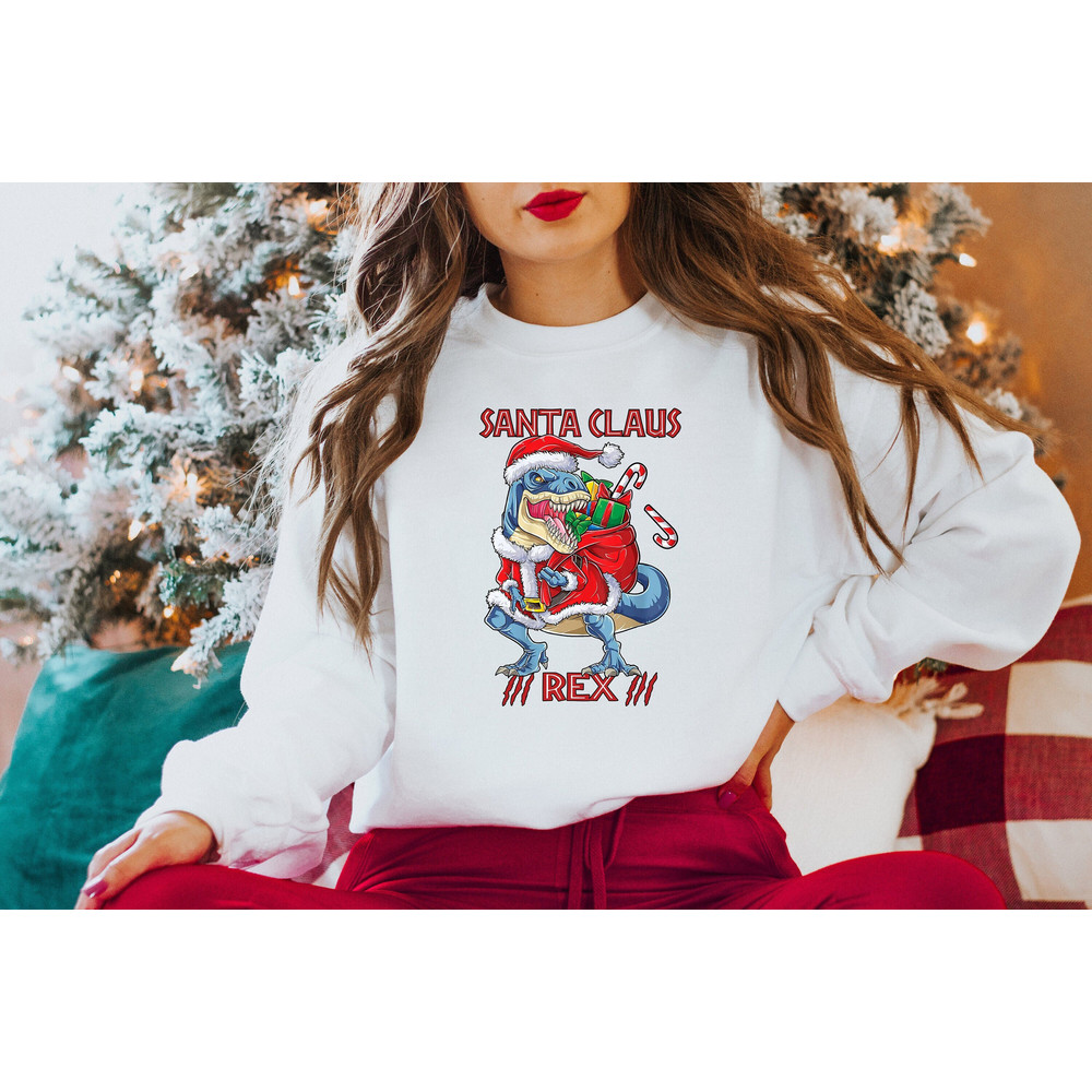 Santa Clause Rex Shirt, Christmas Dinosaur Shirt, Christmas T-rex Shirt, T-rex Dinosaur Shirt, Christmas Family Shirt, Christmas Gift.jpg