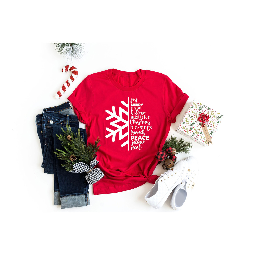 Joy Merry Joyful Believe Christmas Blessing Friends Peace Snow Noel Shirt, Snow Flake Shirt, Christmas Winter Shirt, Christmas Shirt..jpg