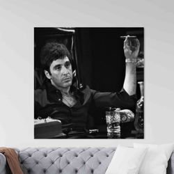 al pacino canvas, art-american cinema, al pacino, photo, vintage, scarface movie, 80s,al pacino poster