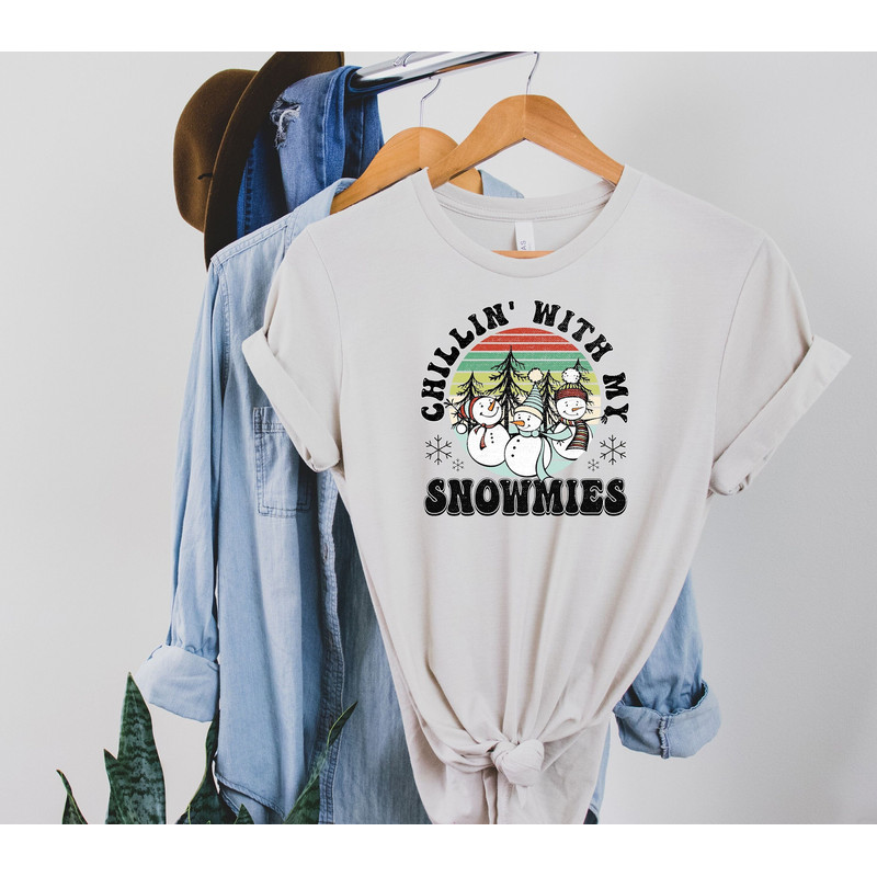 Christmas Shirts, Chillin With My Snowmies Shirt, Snowman Shirt, Holiday Apparel, Holiday Shirt, Snowmies Shirt, Funny Christmas Shirt.jpg