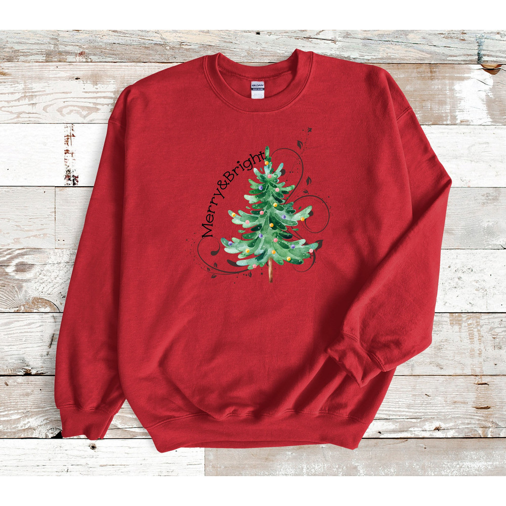 Christmas Sweatshirt, Merry & Bright Sweatshirt, Holiday Sweater, Holiday Sweatshirt, Tree Sweatshirt, Christmas Sweater, Tree Sweatshirt.jpg