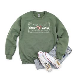 kringle candy co candy cane crewneck sweatshirt, womens christmas sweatshirt, kringle co candy sweatshirt, christmas swe