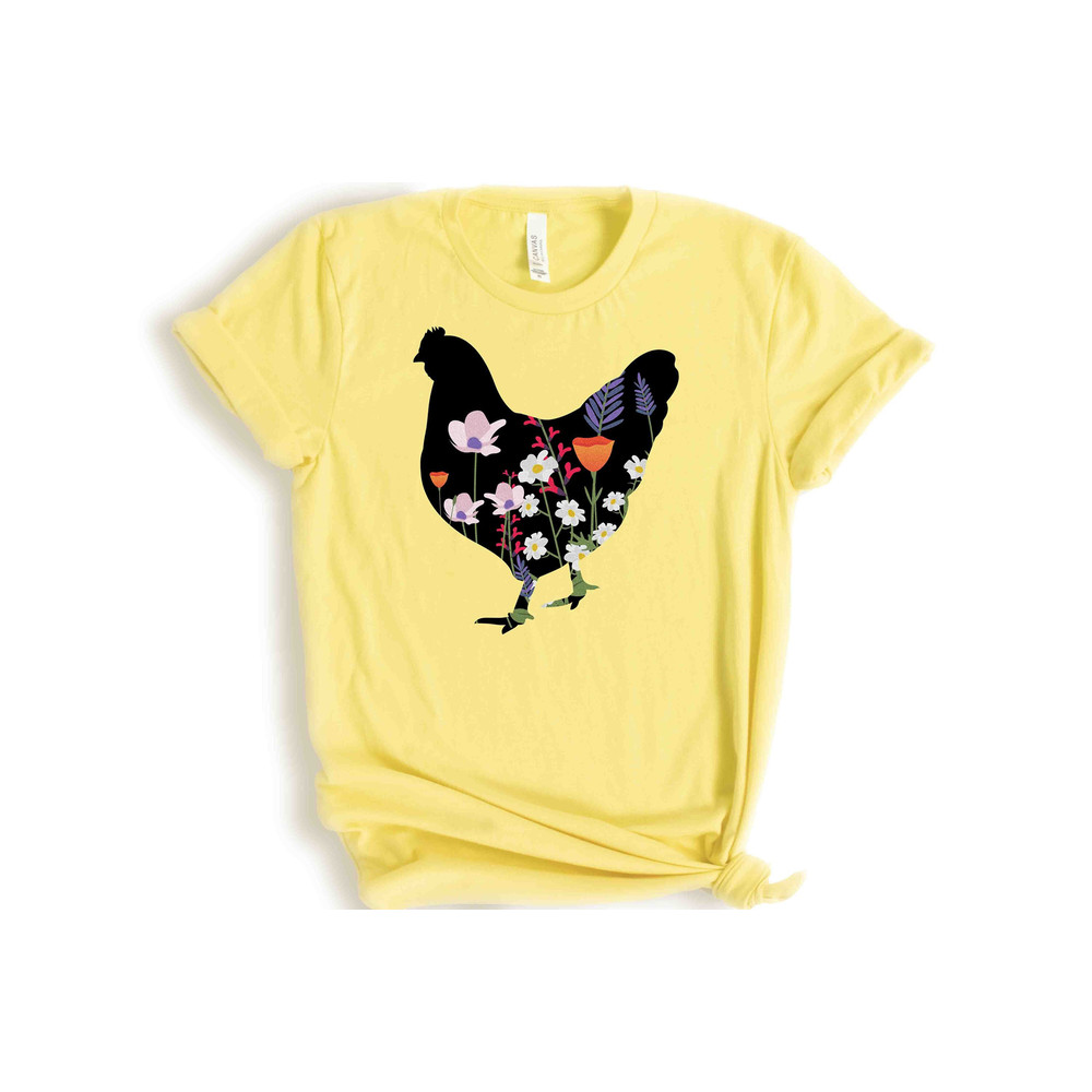 Floral Chicken Shirt - Chicken Shirt - Farm Shirt - Chicken Lover Shirt - Women's Chicken Shirt - Farm Tees.jpg